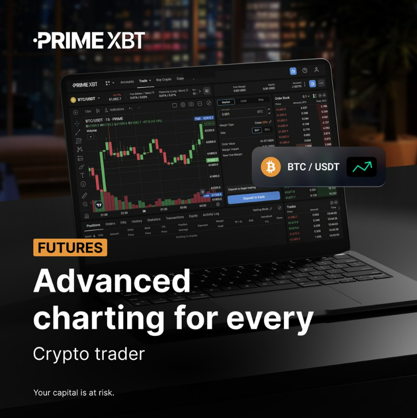 PrimeXBT user interface overview.